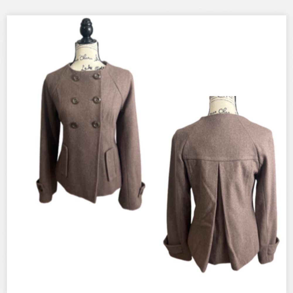 Mossimo Supply Co.‎ Preppy Chic Brown Double-Breasted Wool Pea Coat